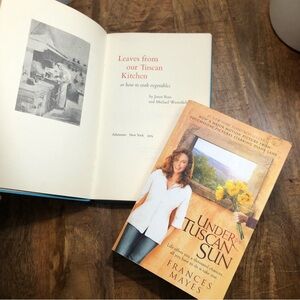 1899 cookbook Leaves from our Tuscan Kitchen Under the Tuscan Sun Mayes Book Set